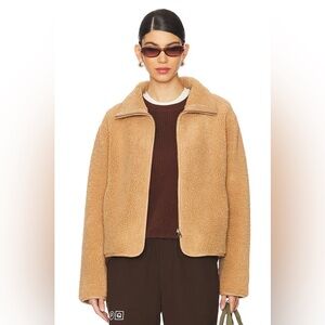 NWT Velvet by Graham & Spencer Reba reversible Sherpa Teddy Jacket in tan coat